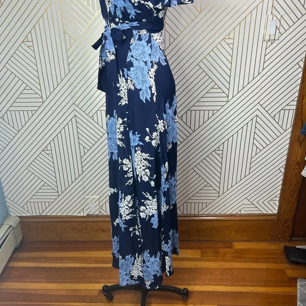 Privacy Please Plaza Floral Wrap Maxi Dress Athena Blue Size‎ US XS - Image 9
