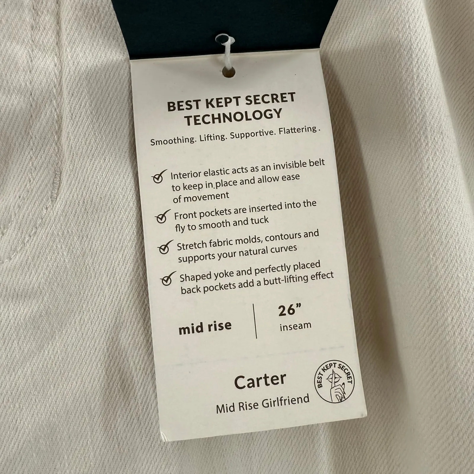 JAG Carter Jeans Size 16W NWT Midrise Girlfriend White Plus Curvy Cotton Stretch - Image 9