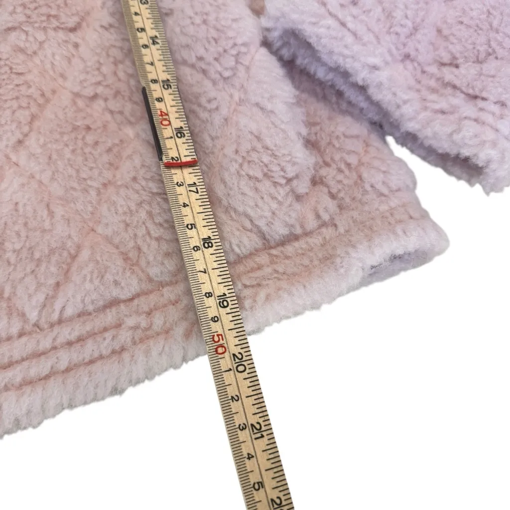 Goelia NWT RARE Pink Faux Fur Cropped Jacket Crystal Button Teddy Coat Small Size 4 - Image 8