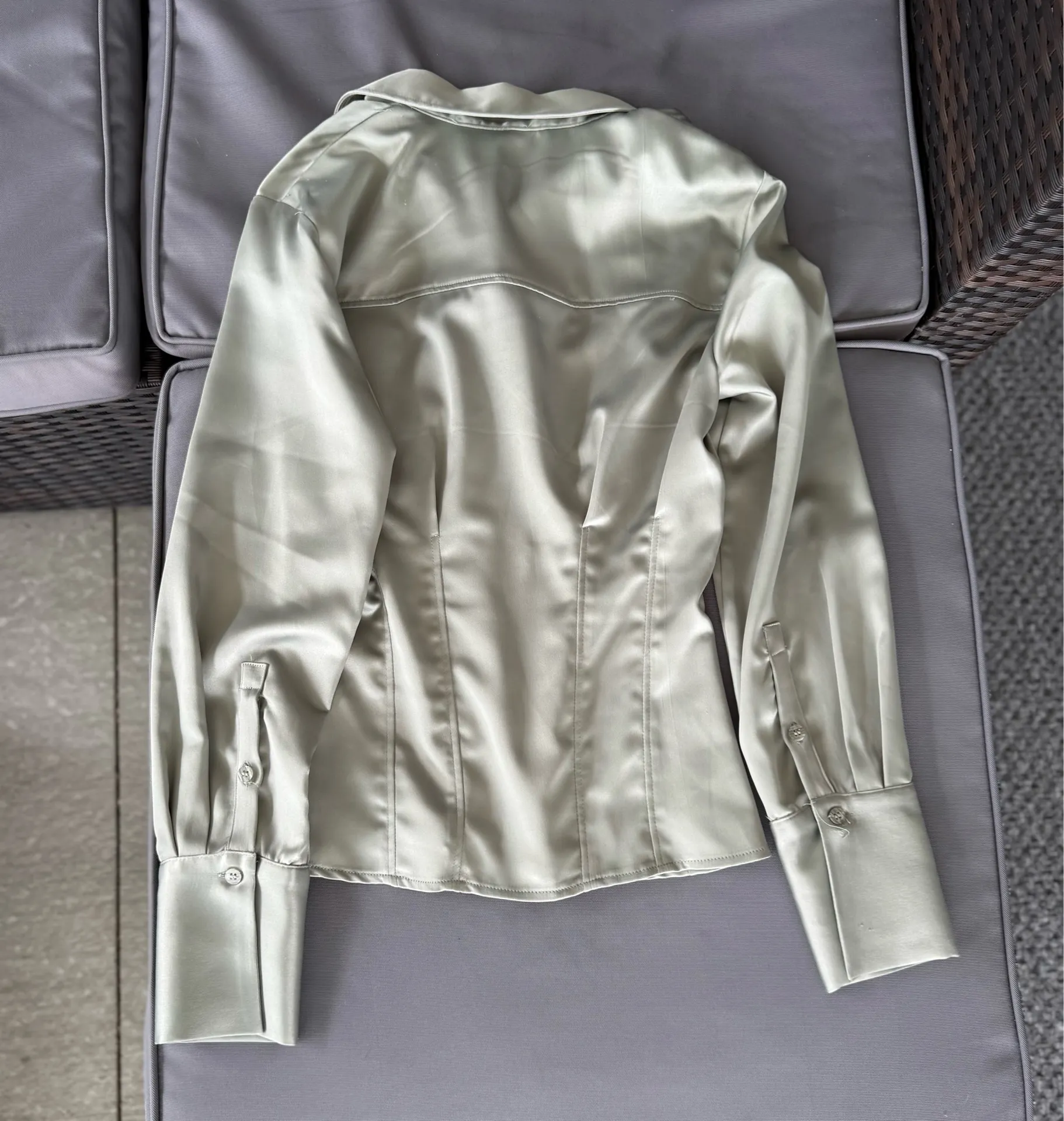 Zara Corset Sage Button-Down Shirt - Image 3