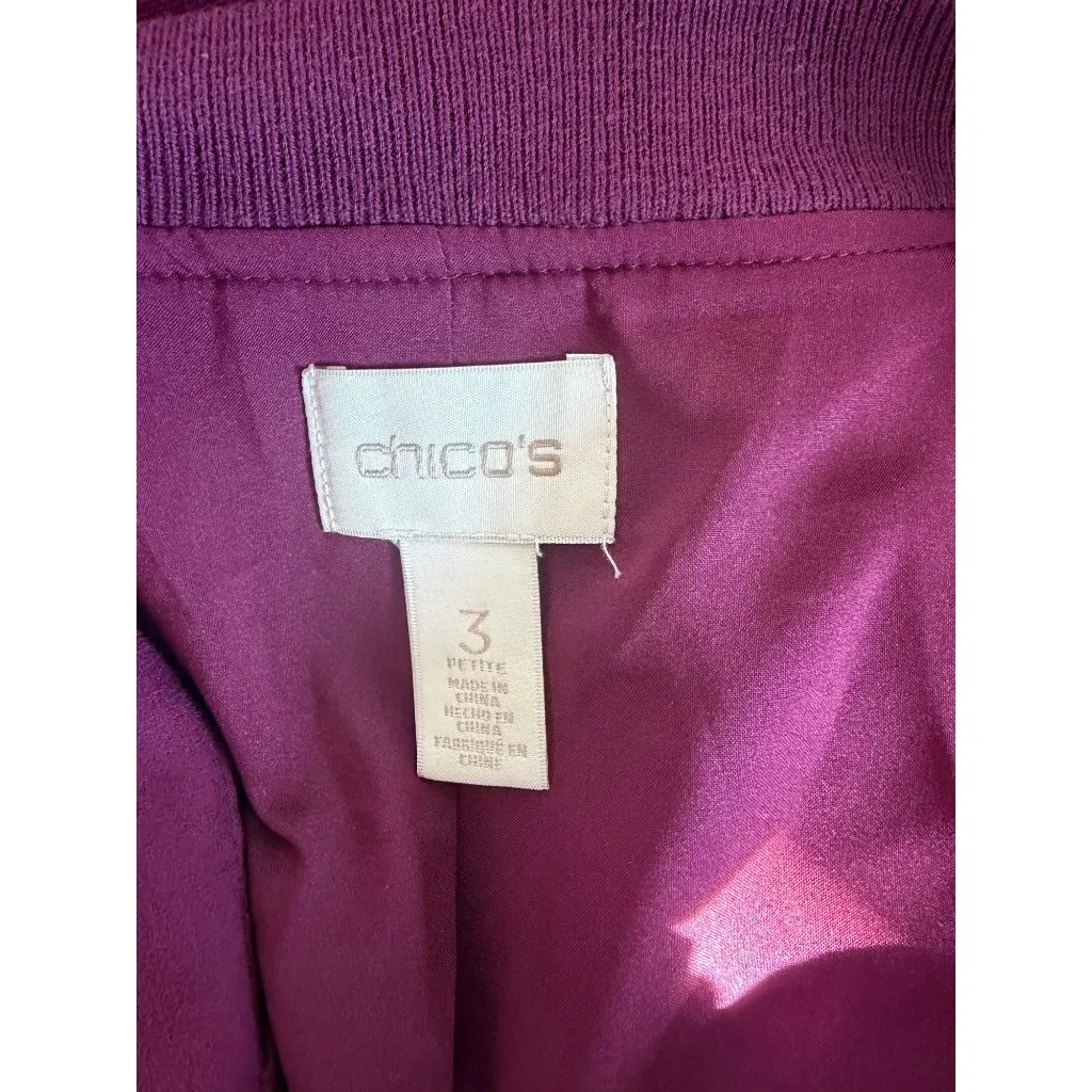 Chico's Chico’s Purple Faux Suede Zip Up Jacket - Image 5