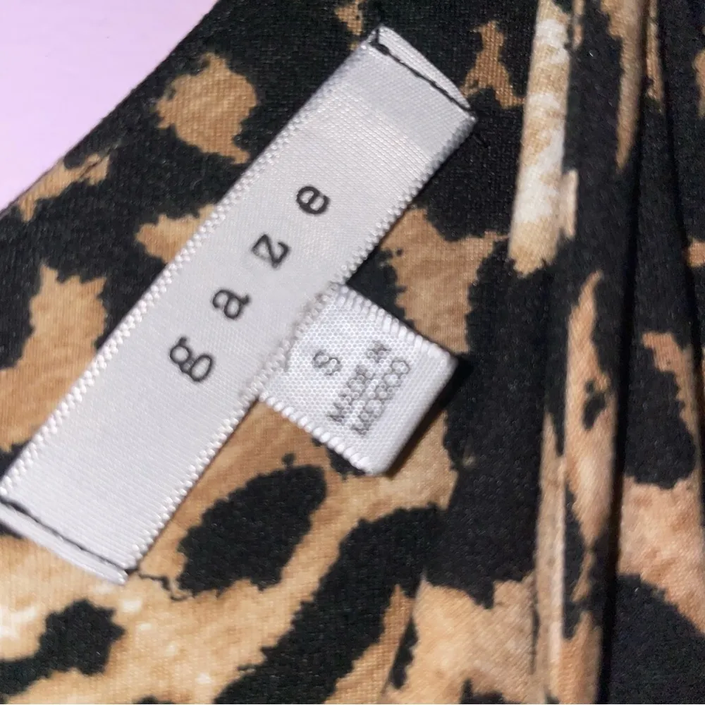 Gaze S Bodysuit Leopard Print V Neck Thin Strap Black - Image 6