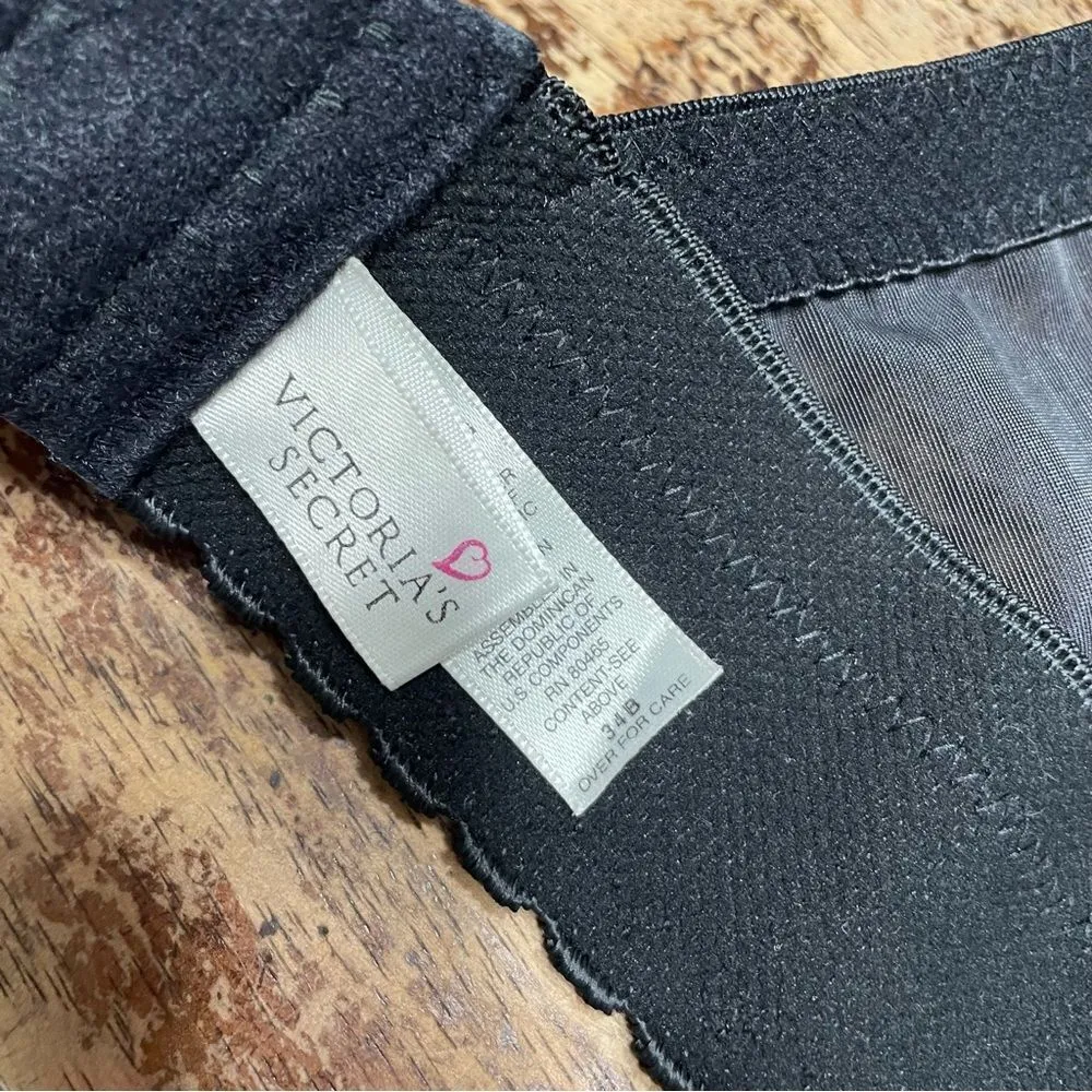 Vintage Victoria’s Secret‎ Bustier Corset 34B Black Lace Lingerie 90s - Image 5