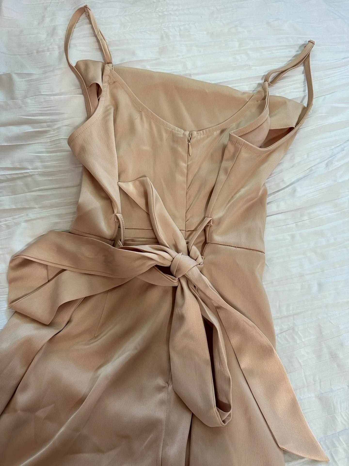 Champagne Satin Jumpsuit - Image 3