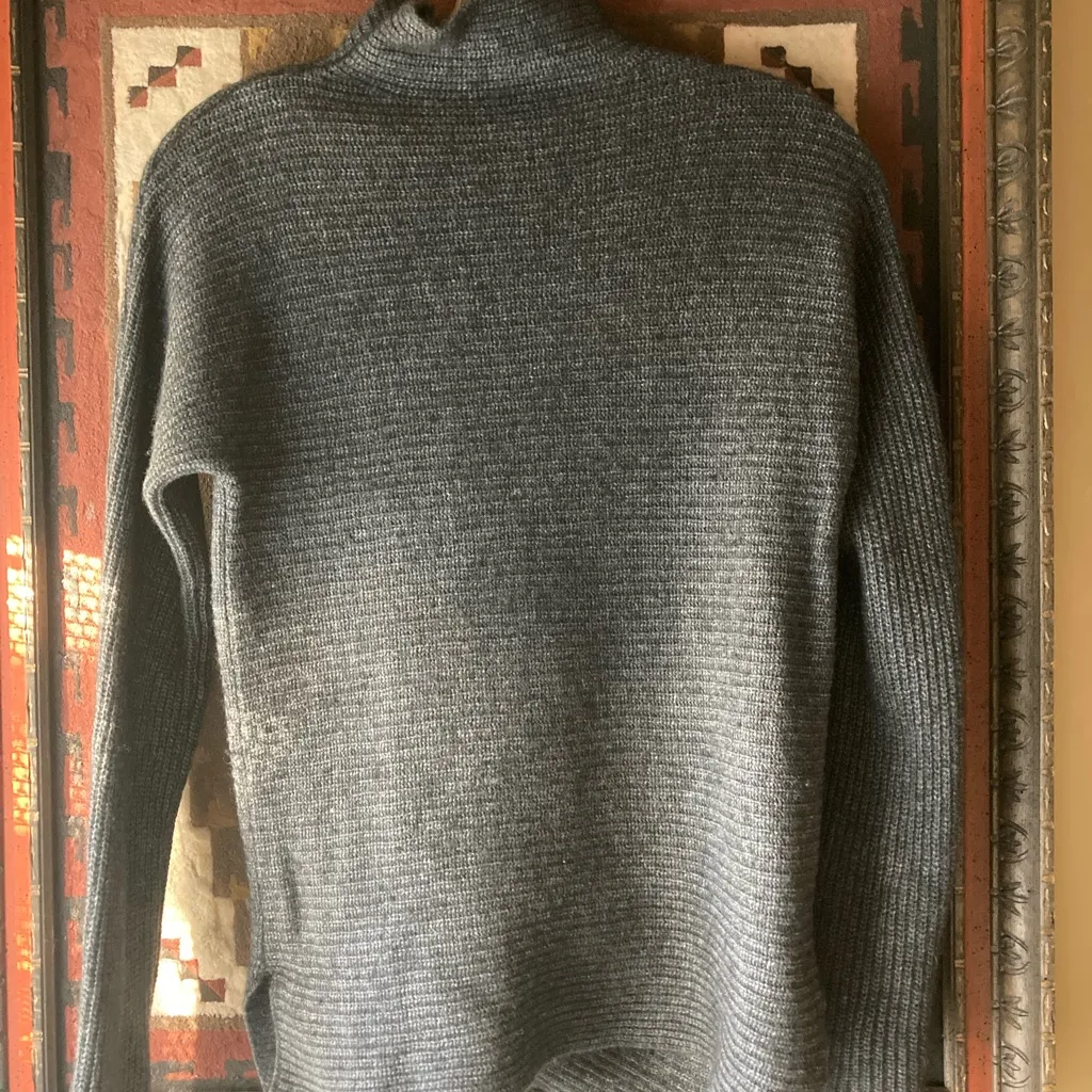 Bartolini Italy Wool Cashmere blend Mock Neck Sweater Charcoal Grey Size Large Gray - Image 2