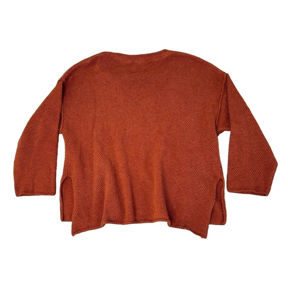 Free People Beach Hailee Sweater Set Waffle Knit Pants Top Rust Terra Cotta SP - Image 5