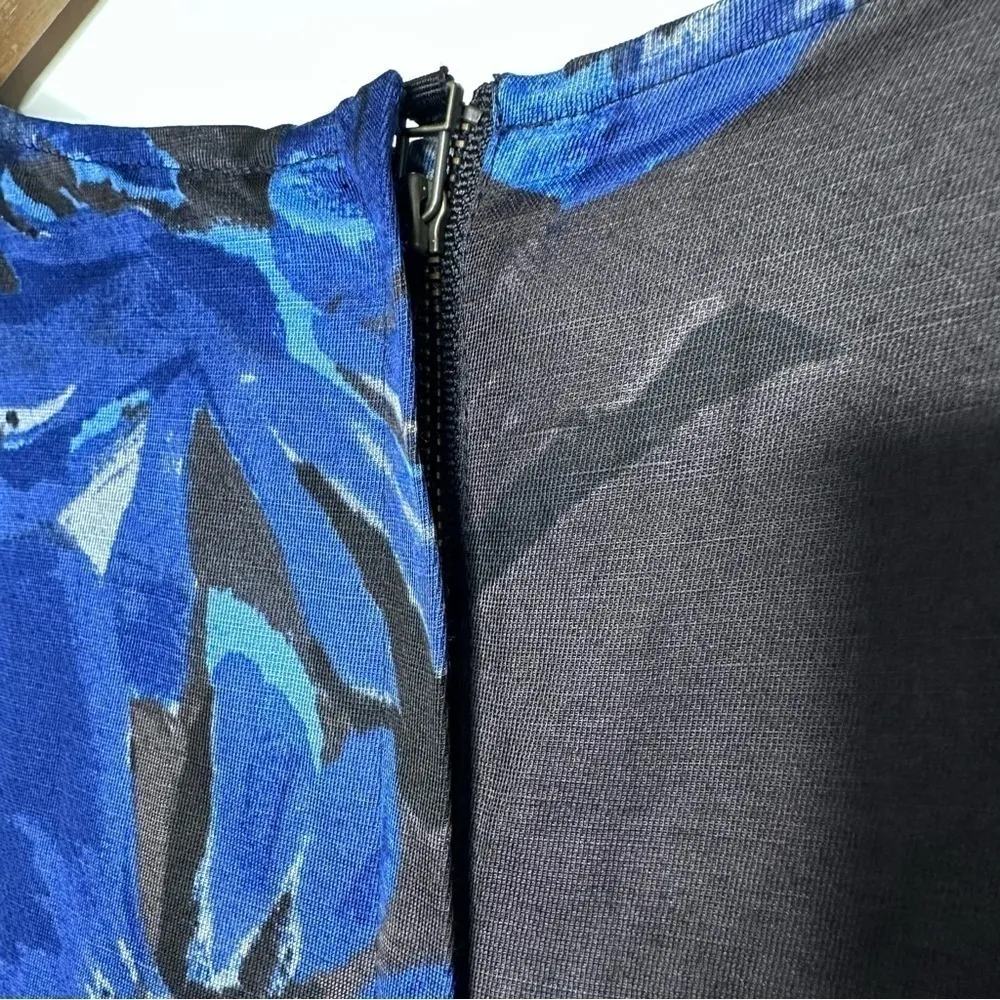 Banana Republic Mad Men Collection Blue Begonia Dress Size 4 - Image 10