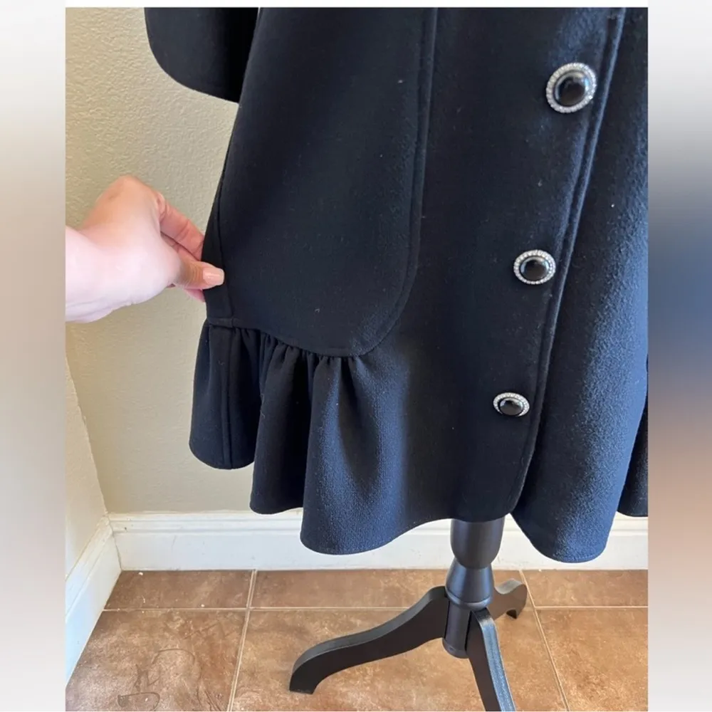 Oscar De La Renta Vintage Little Black Ruffle Dress Size 10 - Image 4