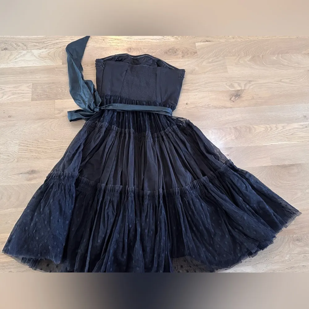 Moulinette Soeurs Black Lace Tulle Gothic Vamp Corset Top Strapless Dress Sz 6 - Image 13