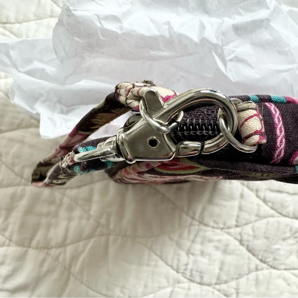 Vera Bradley Wristlet Wallet Clutch Wrist Bag Quilted Mod Floral Zip Top Pouch - Image 9