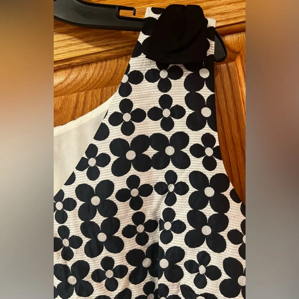 RSVP by Talbots Navy Blue & White Jacquard Daisy-Print Fit & Flare Dress‎ Size 8 - Image 10