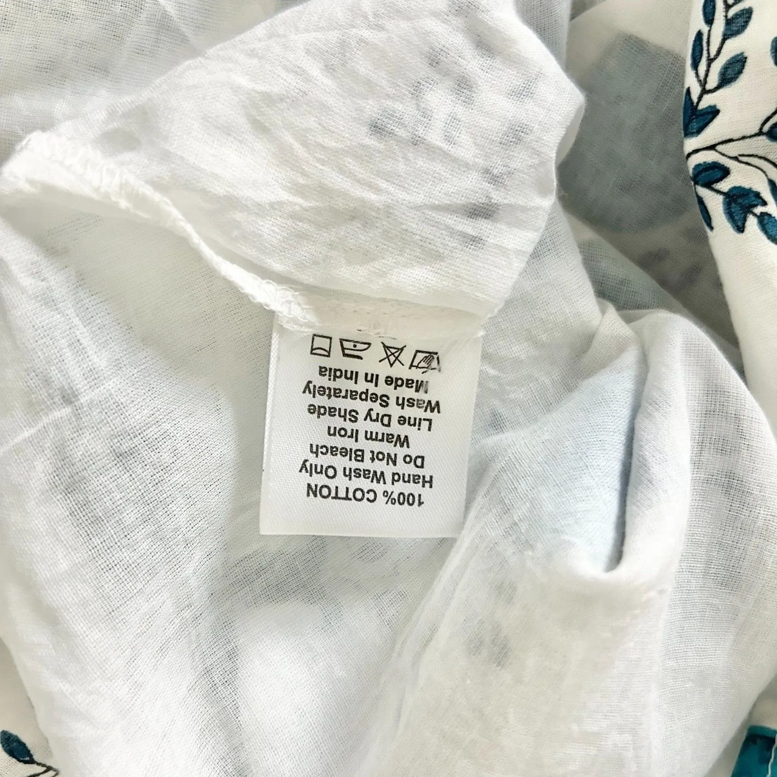 Victoria Dunn Ruffle Jasmine Blouse in Capri Blue 100% Cotton Size Small - Image 5