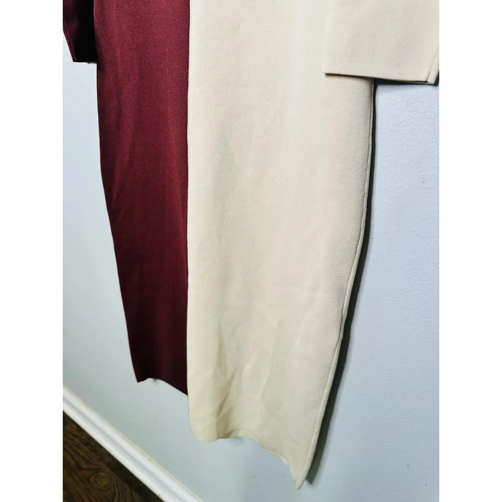 RONNY KOBO COLLECTIVE Brown White Colorblock Knit Sweater Dress Size XL - Image 11