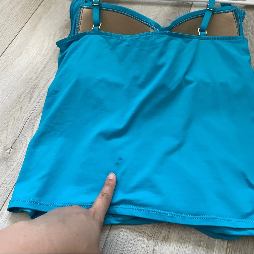 La Blanca Twist Front Tankini Swim Tank Top Blue (Size 10) - Image 6