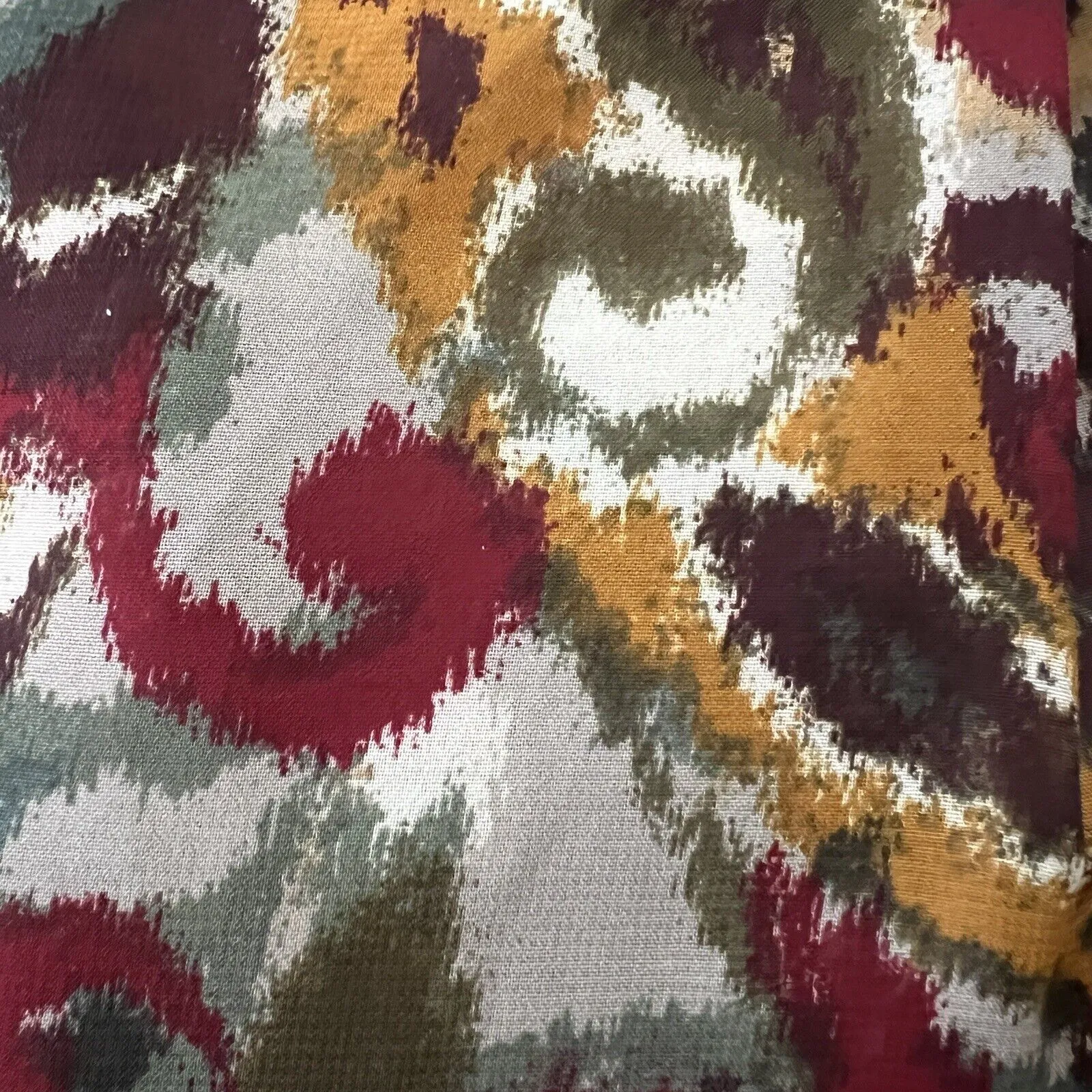 Bobeau Shirt Womens Small Green Orange Brush Stroke Paisley Blouse Boho Colorful - Image 5