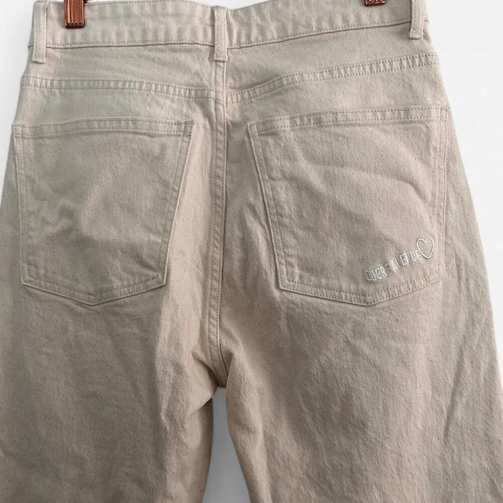 Djerf Avenue Cream Straight Leg Jeans Scandi Minimalist Capsule – Sz 29 - Image 5