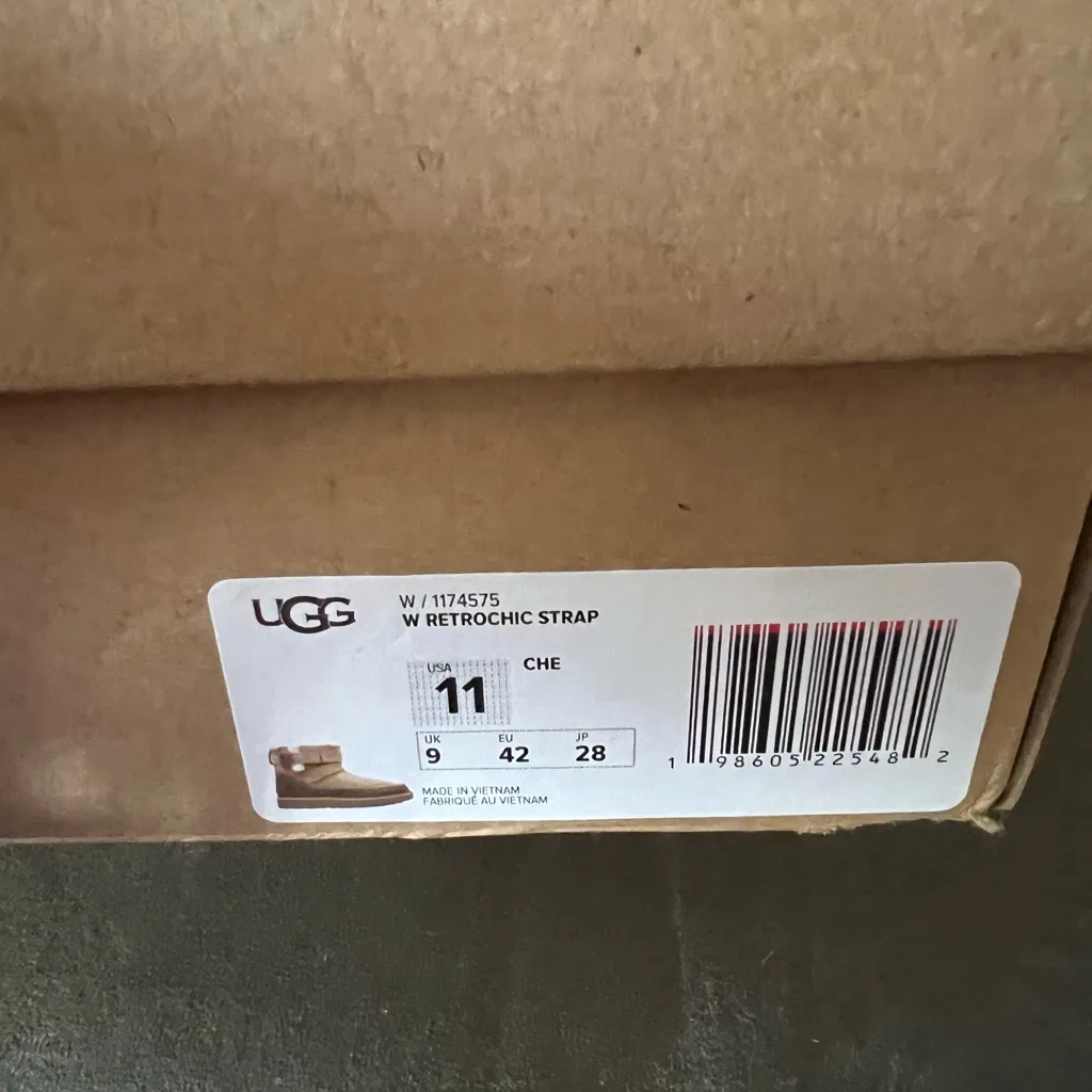 UGG  Tan Retrochic Strap Boots - Image 9