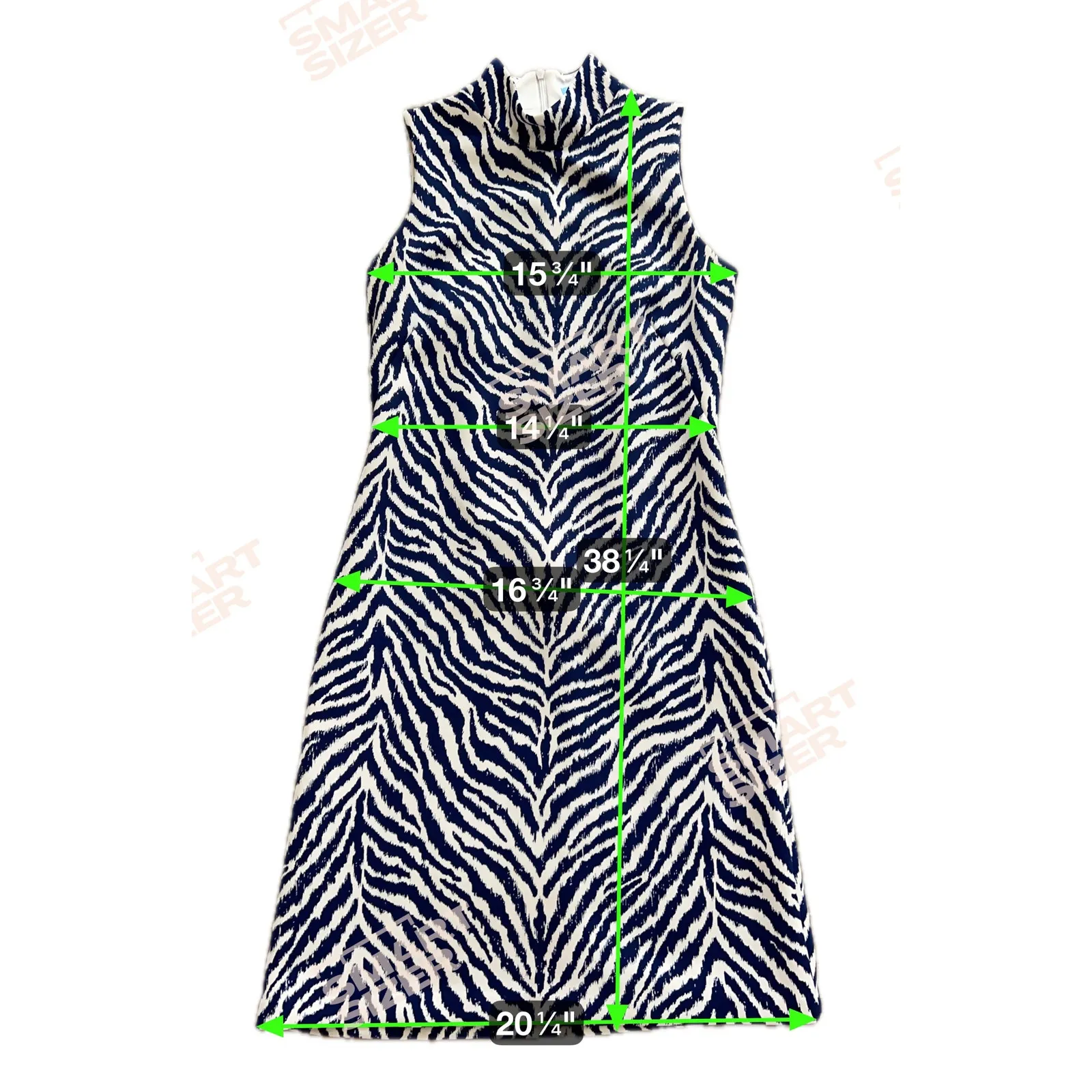 J.McLaughlin Delaney Dress Zebra Animal Print Blue Small Sleeveless Neoprene - Image 6