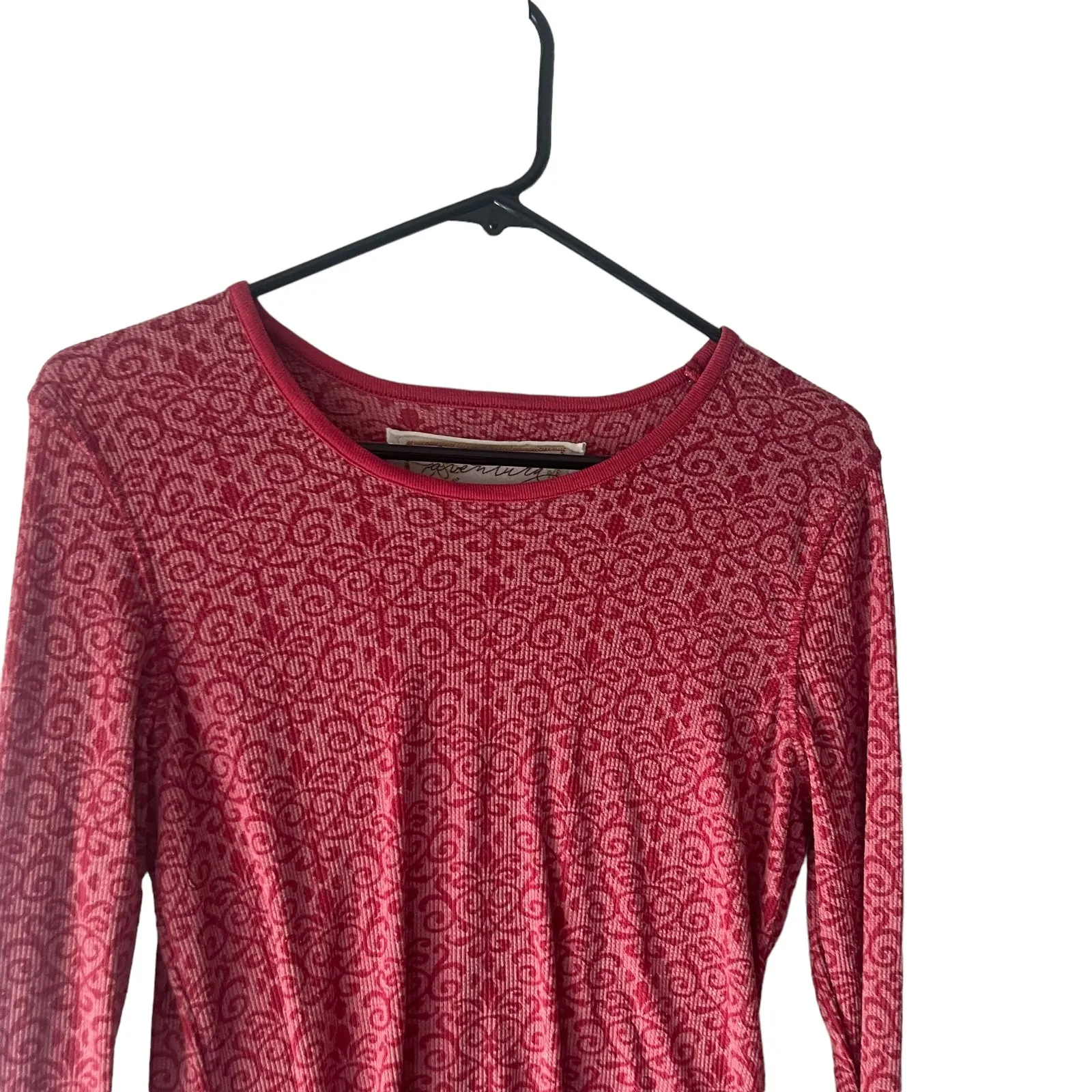 Aventura Women's‎ Size Medium Red Fair Isle Thermal Long Sleeve Shirt - Image 2