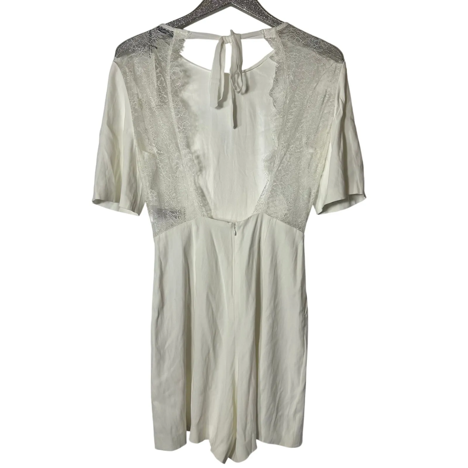 Sandro  Dilan Open Back Romper In Ecru NEW - Image 3