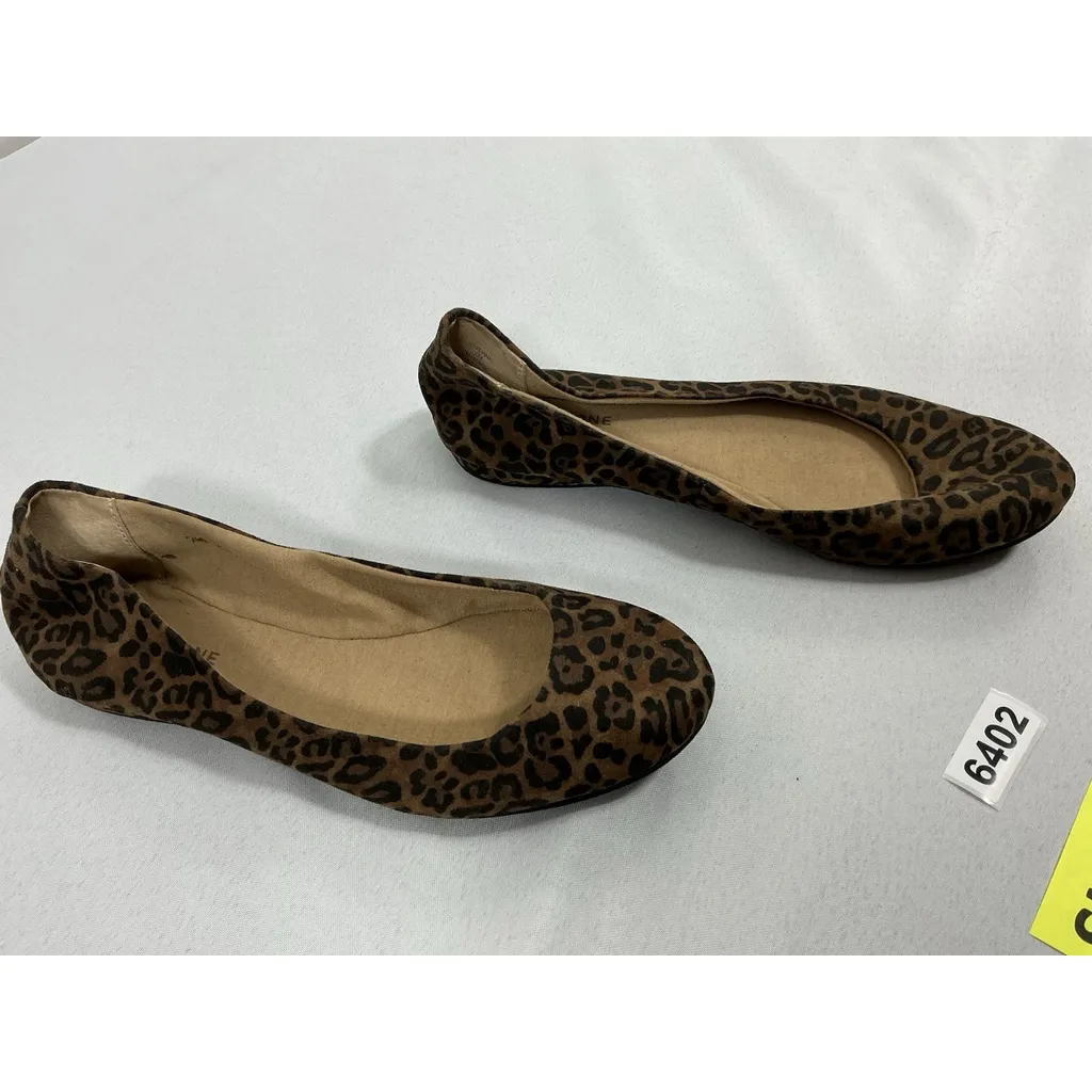 Womans Sun & Stone Slipon Ballet Shoes Size 10 Brown Animal Print Flexible - Image 2
