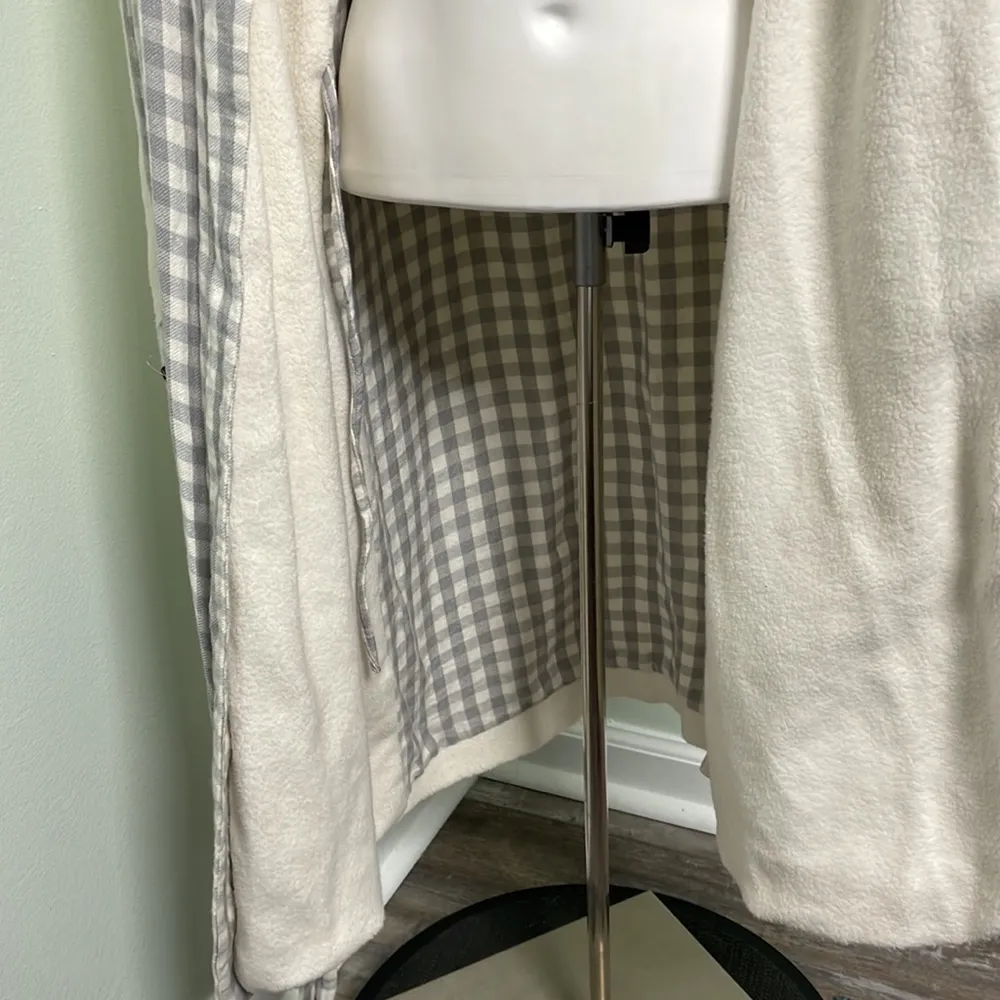 ANTHROPOLOGIE Saturday Sunday Robe Gray Checkered Pattern - Image 12