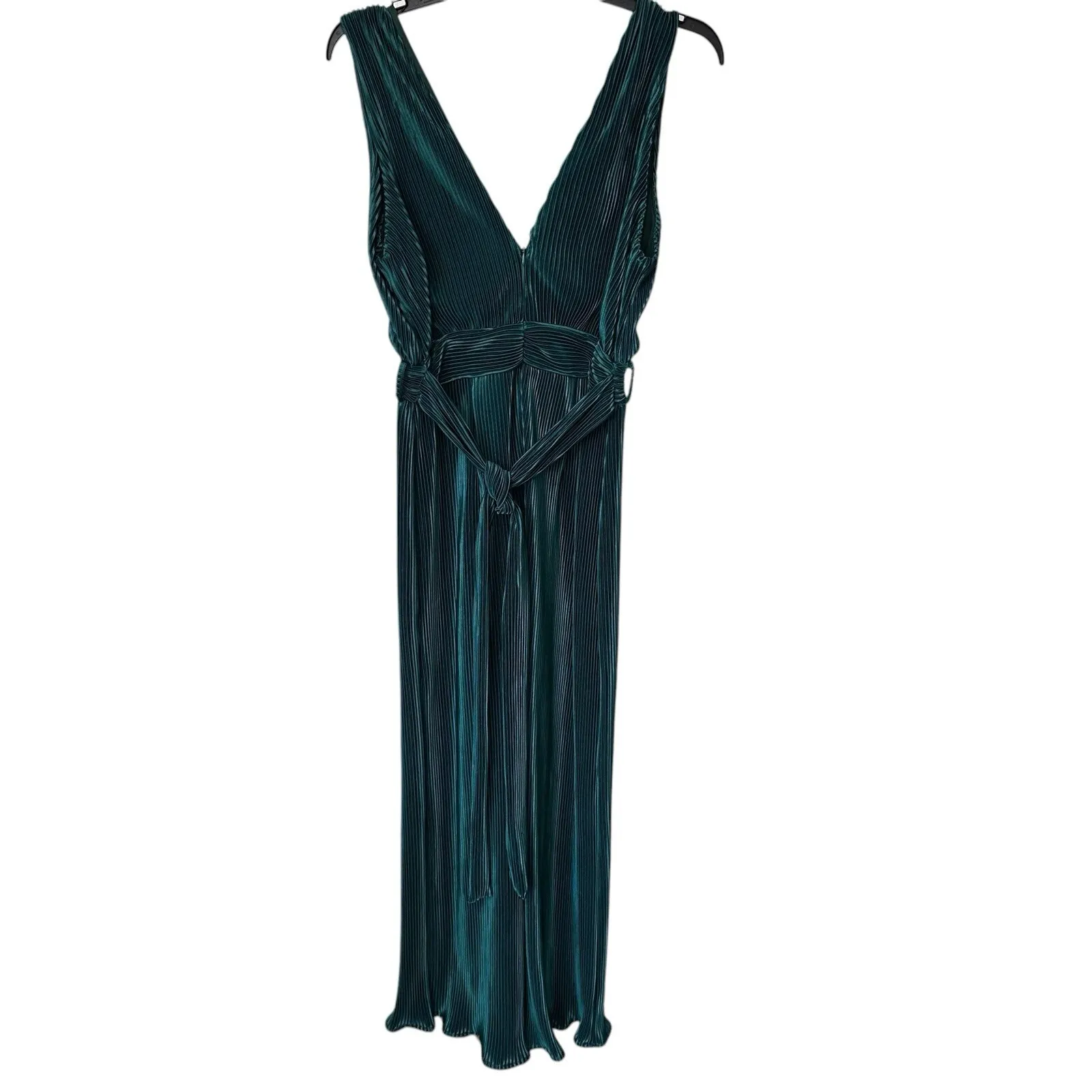 Women's Size Medium Jumper Jumpsuit Wide leg ‎ A New Day Green Tie Back Sash - Image 6