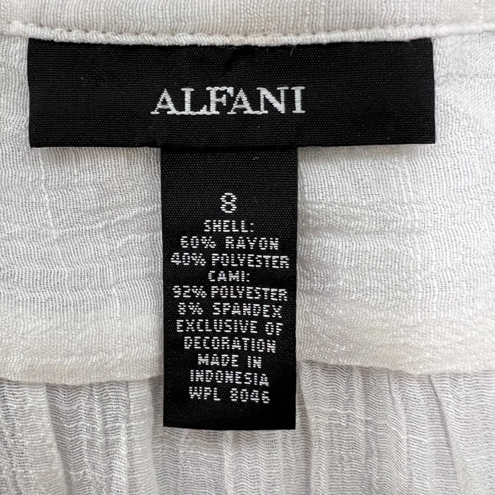 Alfani White Peasant Blouse Crochet Trim 3/4 Sleeve Top Size Small Coastal Beach - Image 3