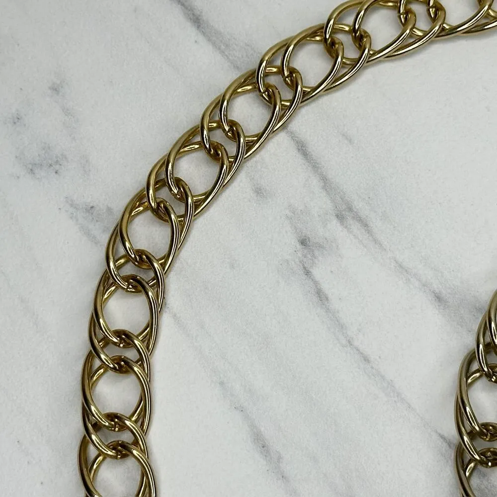 Gold Tone Metal Chain Double Link Belt Small/Medium (S/M) ✨ - Image 7