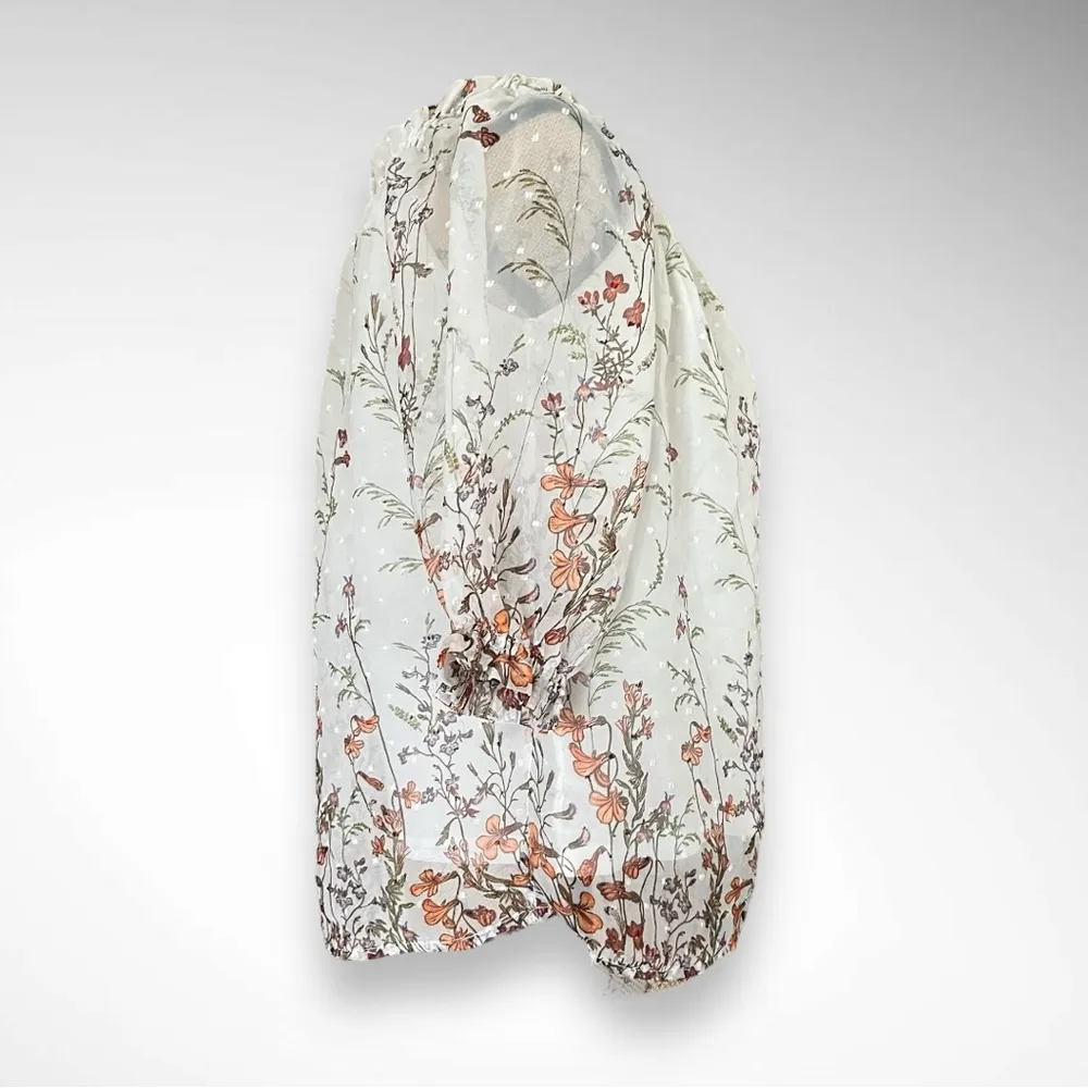 ALICE BLUE DESIGNED FOR STITCH FIX White Off the Shoulder Floral Top | EUC - Image 3