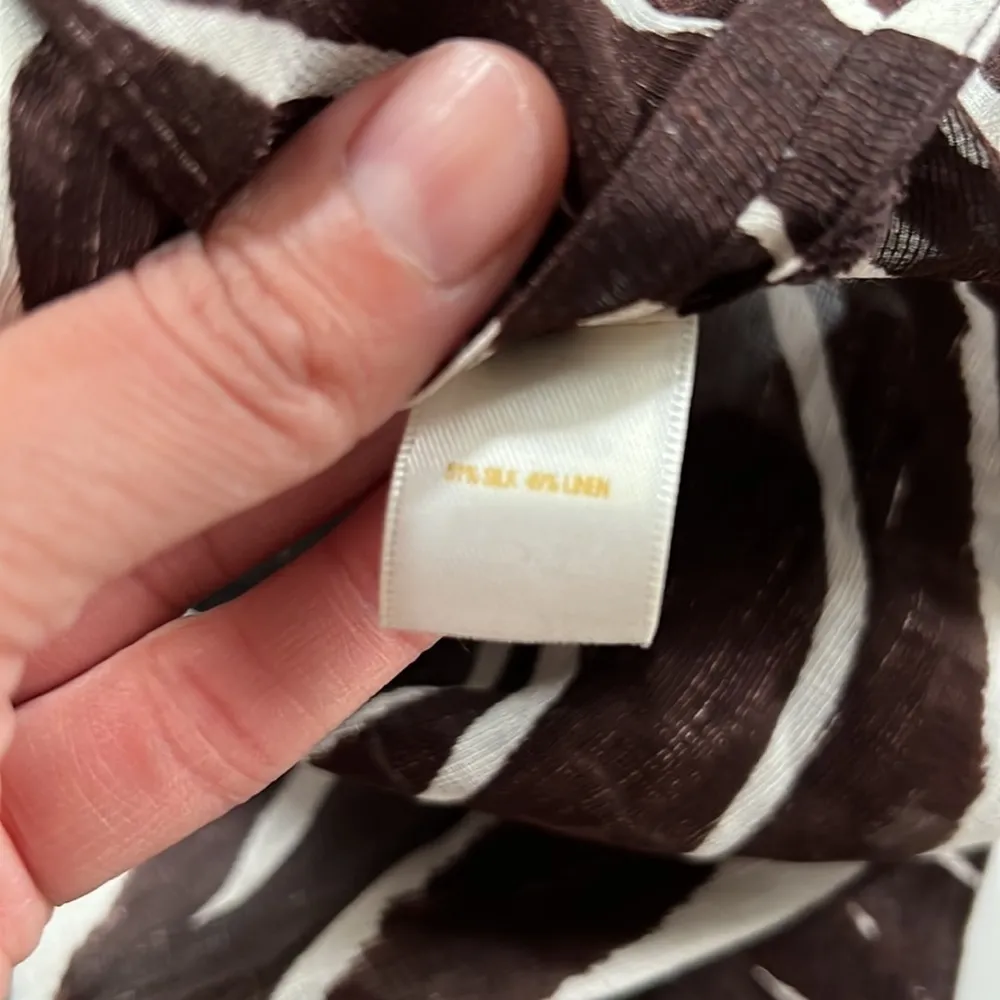 Kate spade Brown and Cream Animal Print Silk Blenf Dress Small - Image 6