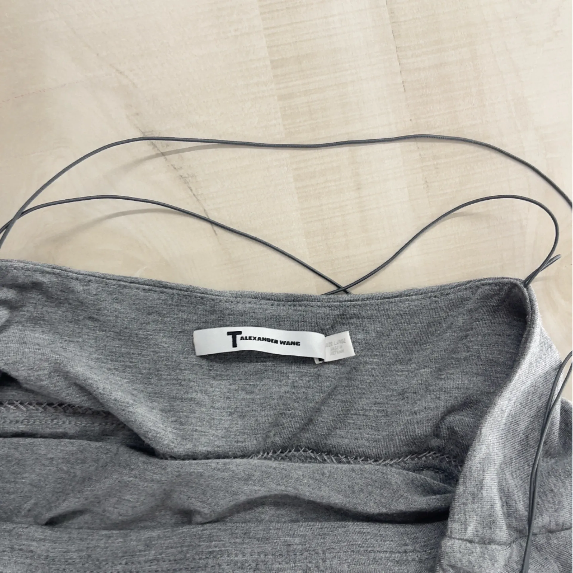 T by ALEXANDER WANG gray jersey knit modal sexy string dress L soft Size L - Image 5