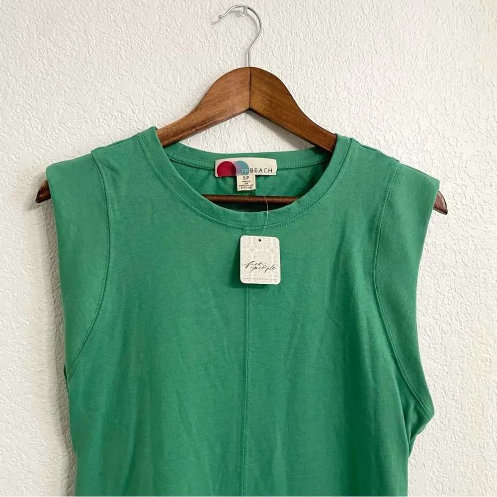 FP Beach Free People Womens Dress Green Maxi Cut Out Back Cotton Size Small - Image 3