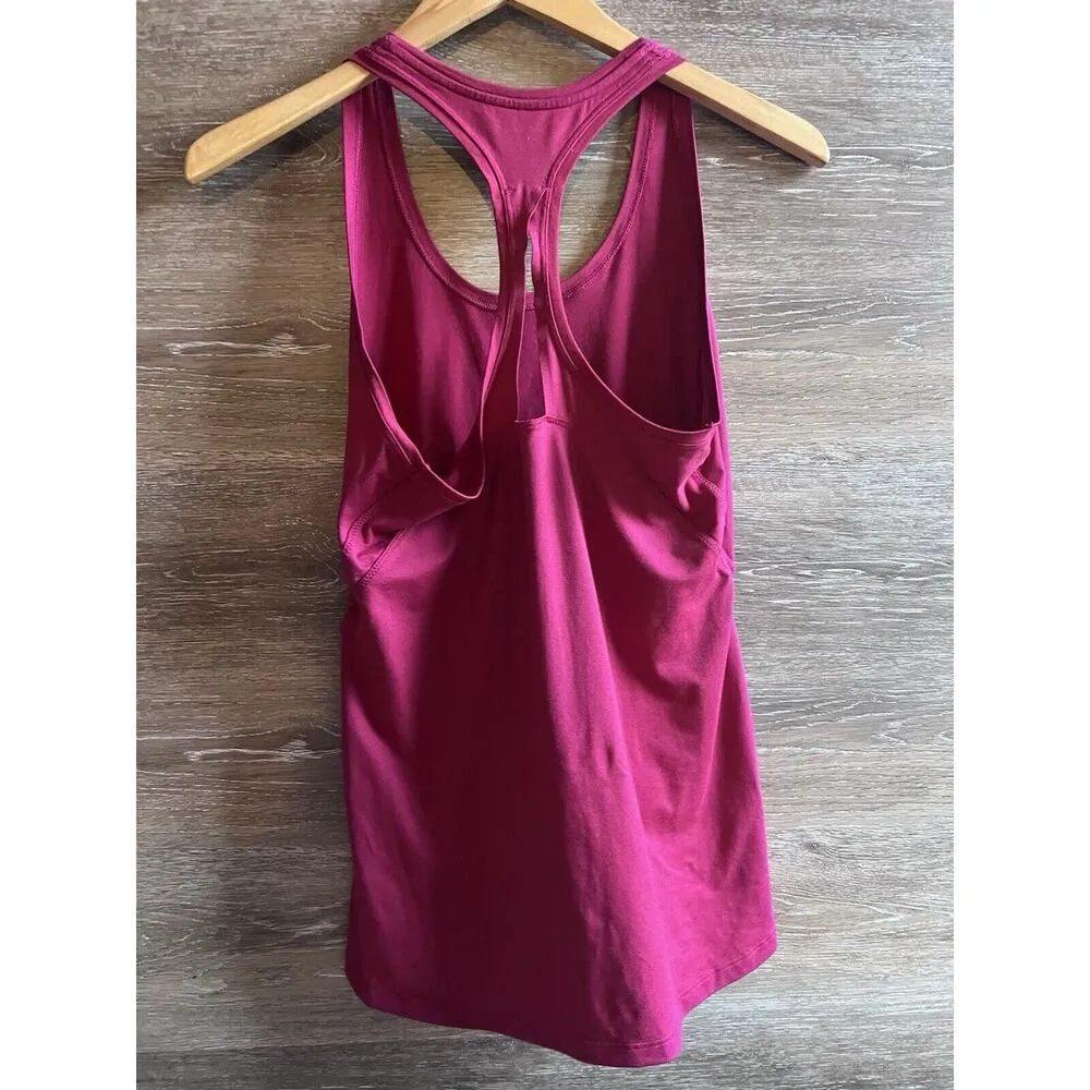 Athleta Tank Top Sz Small Racerback Fastest Track Ruched Hot Pink - Image 4