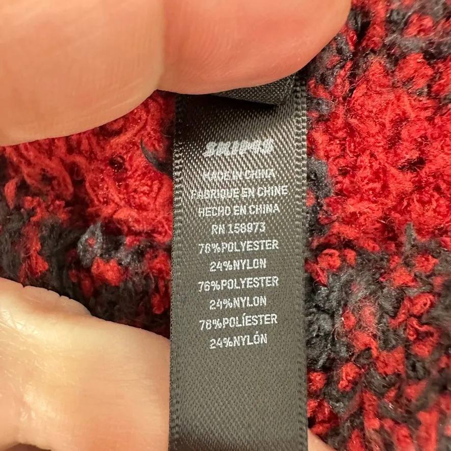 SKIMS Cozy Buffalo Plaid Fleece Joggers Red Black Sherpa Lounge Pants S/M - Image 6