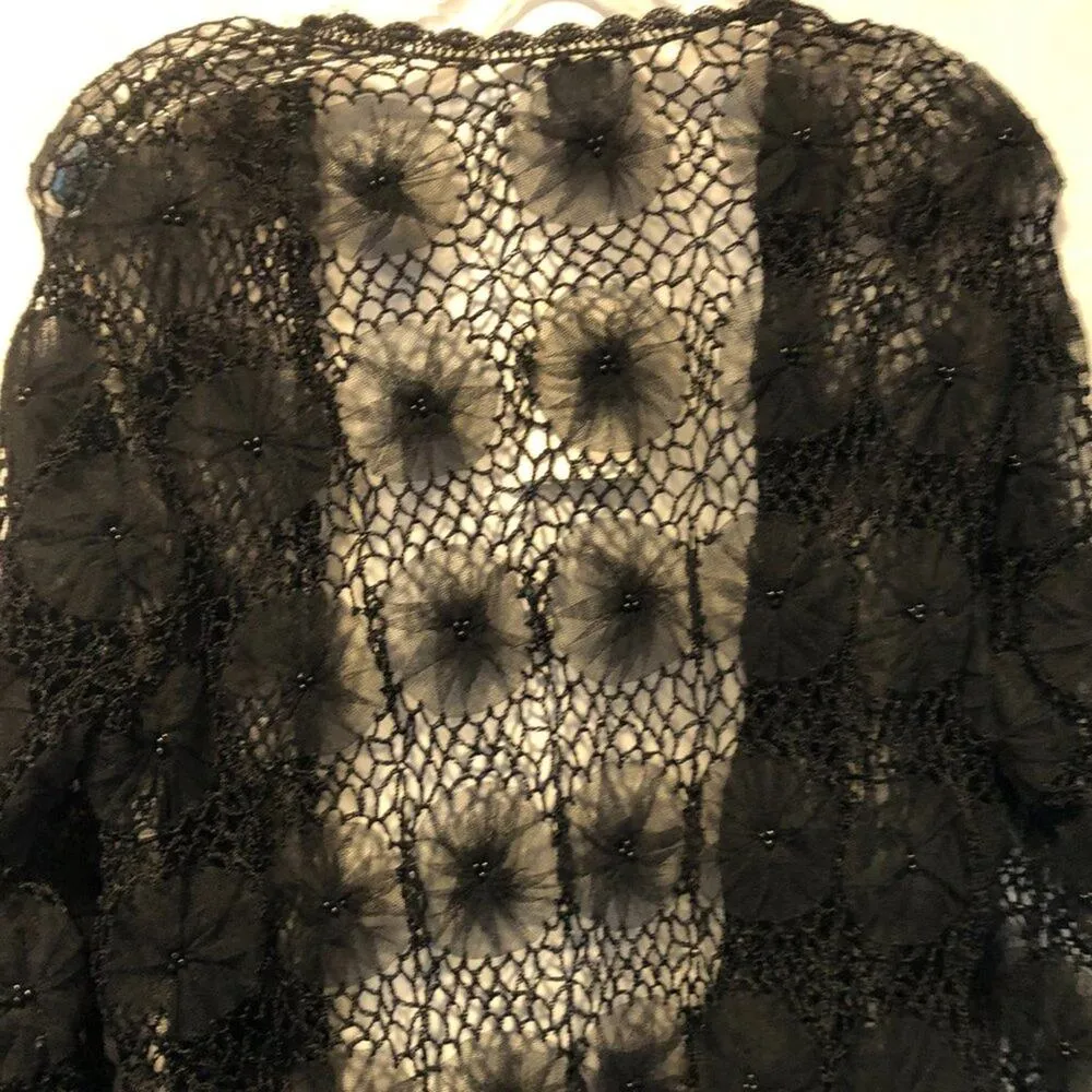 CHICO'S Chicos Mesh Bead Crochet Top New Cardigan Peek A Boo Jacket $148 NWT - Image 6