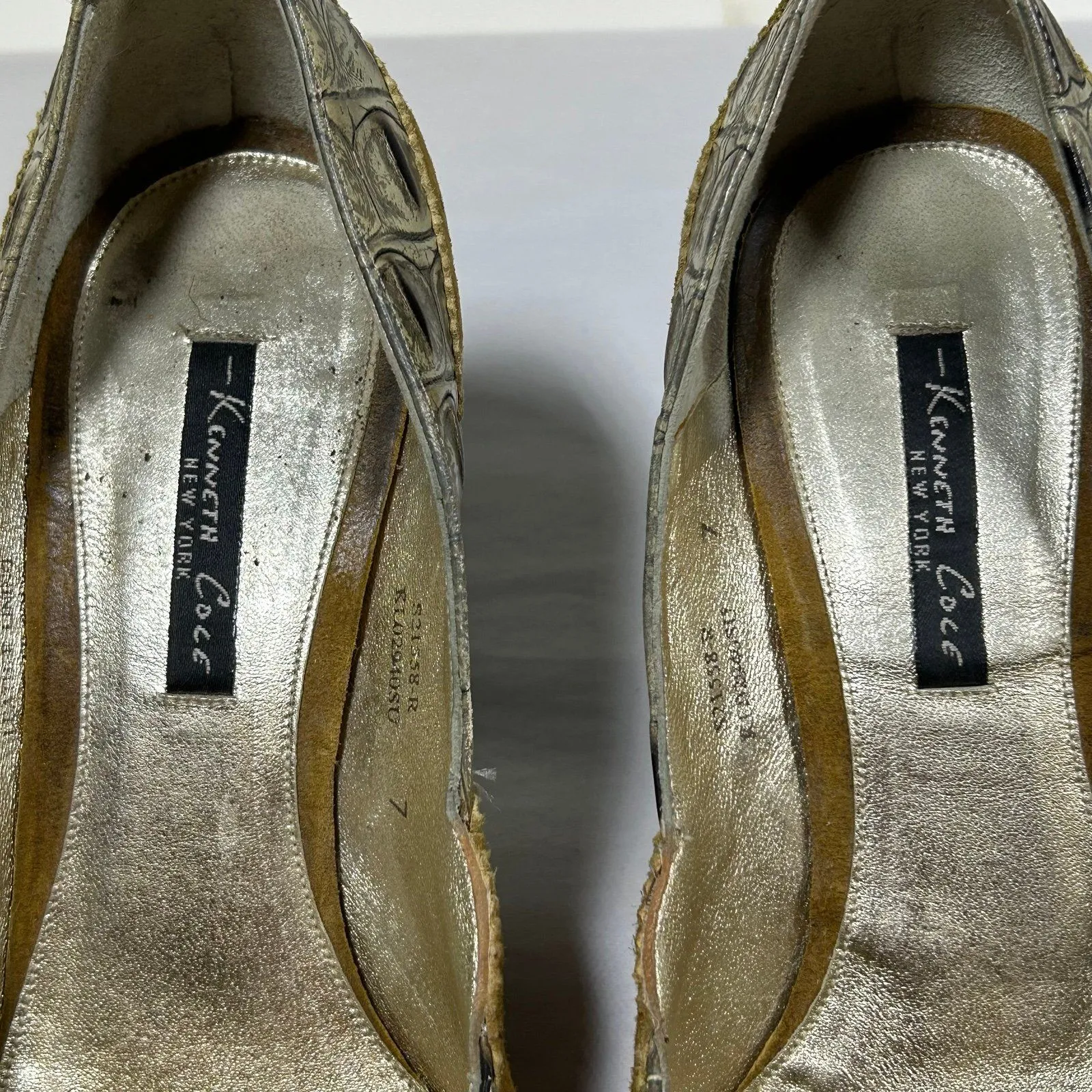 Vintage Kenneth Cole‎ NY Mixed Media Heels Pumps Women’s 7 Made in Spain Brown - Image 4