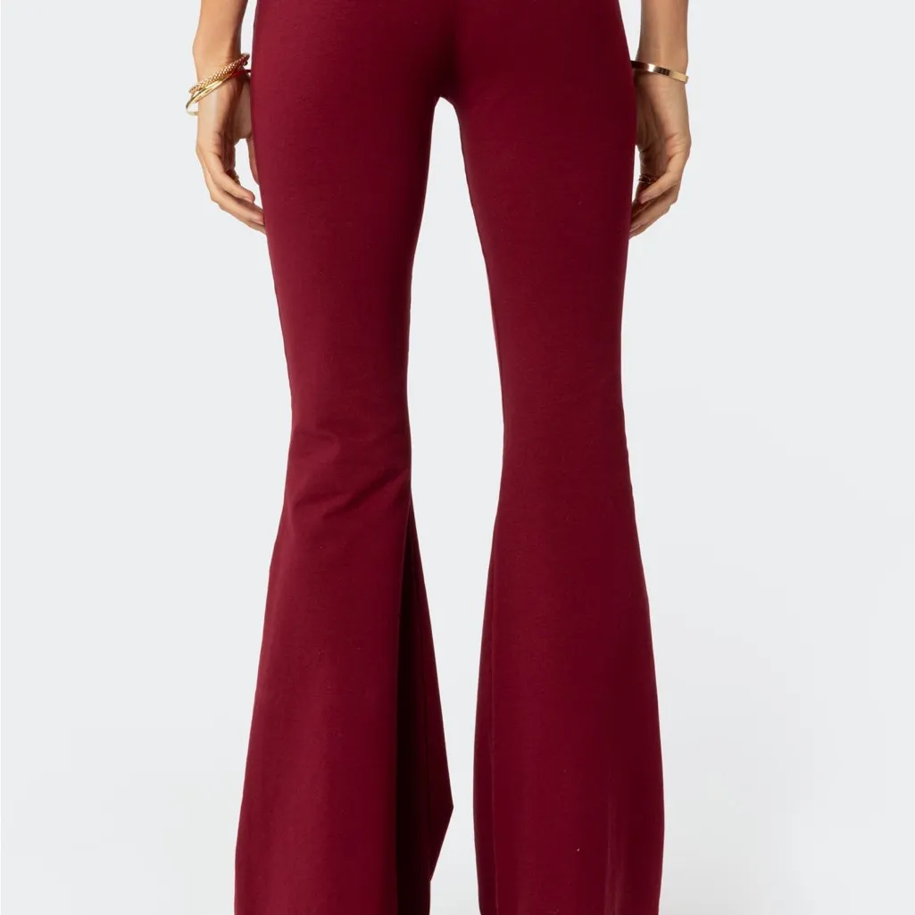 Edikted Contrast Fold Over Flared Leggings nwt s - Image 5