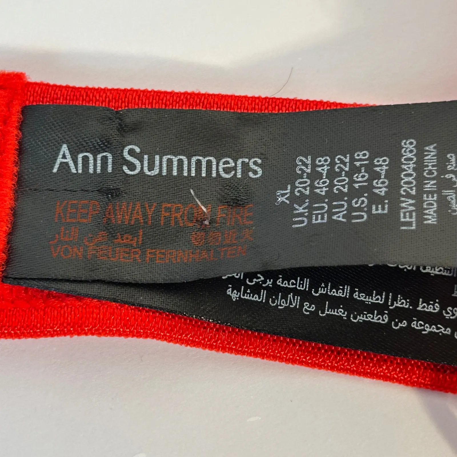 Ann Summers Red Lace Trim Balconette Bra Eyelash Trim Straps Size XL Strappy - Image 7