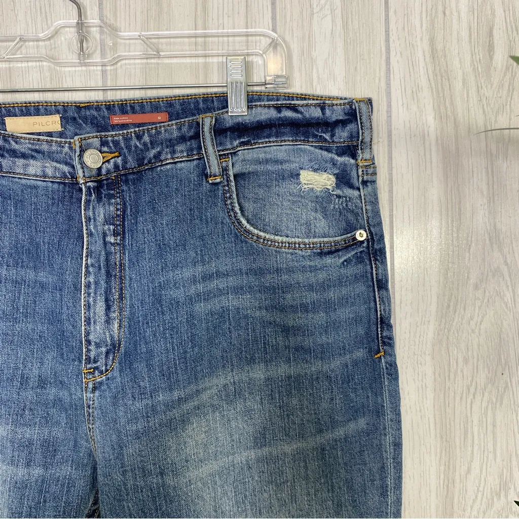 Anthropologie Pilcro The Heritage Boyfriend Distressed Busted Knee Jeans size 32 - Image 9