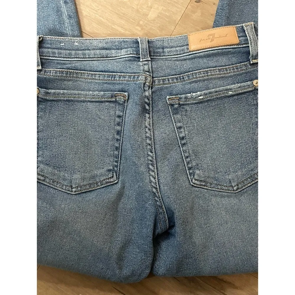 7 For All Mankind Ankle Skinny Jeans Beaded Side Stripe Embellished - Image 5