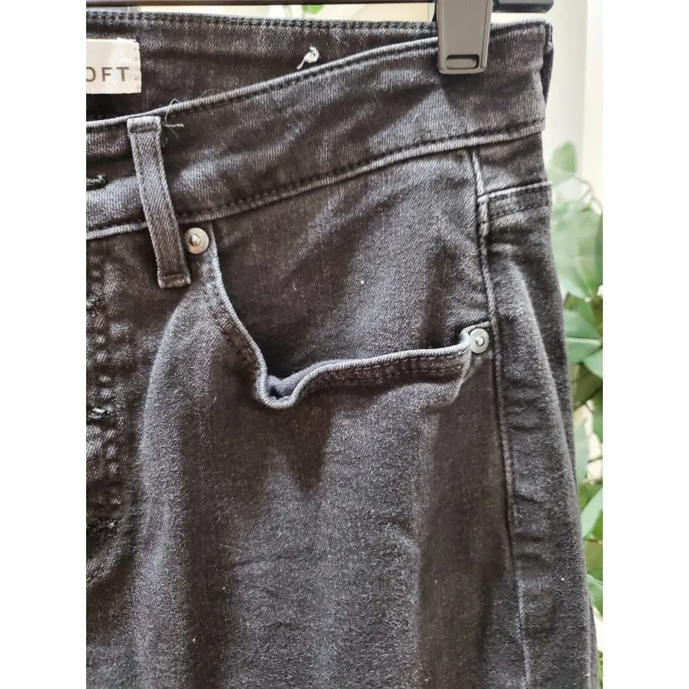 Loft Women's Black Denim Cotton Button Front Skinny Fit Casual Jeans Pant 28 - Image 5