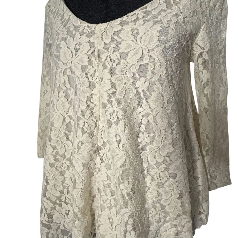 American Eagle Sheer Floral Lace Top Women Size XS Mesh Flowy Romantic‎ Coquette - Image 3
