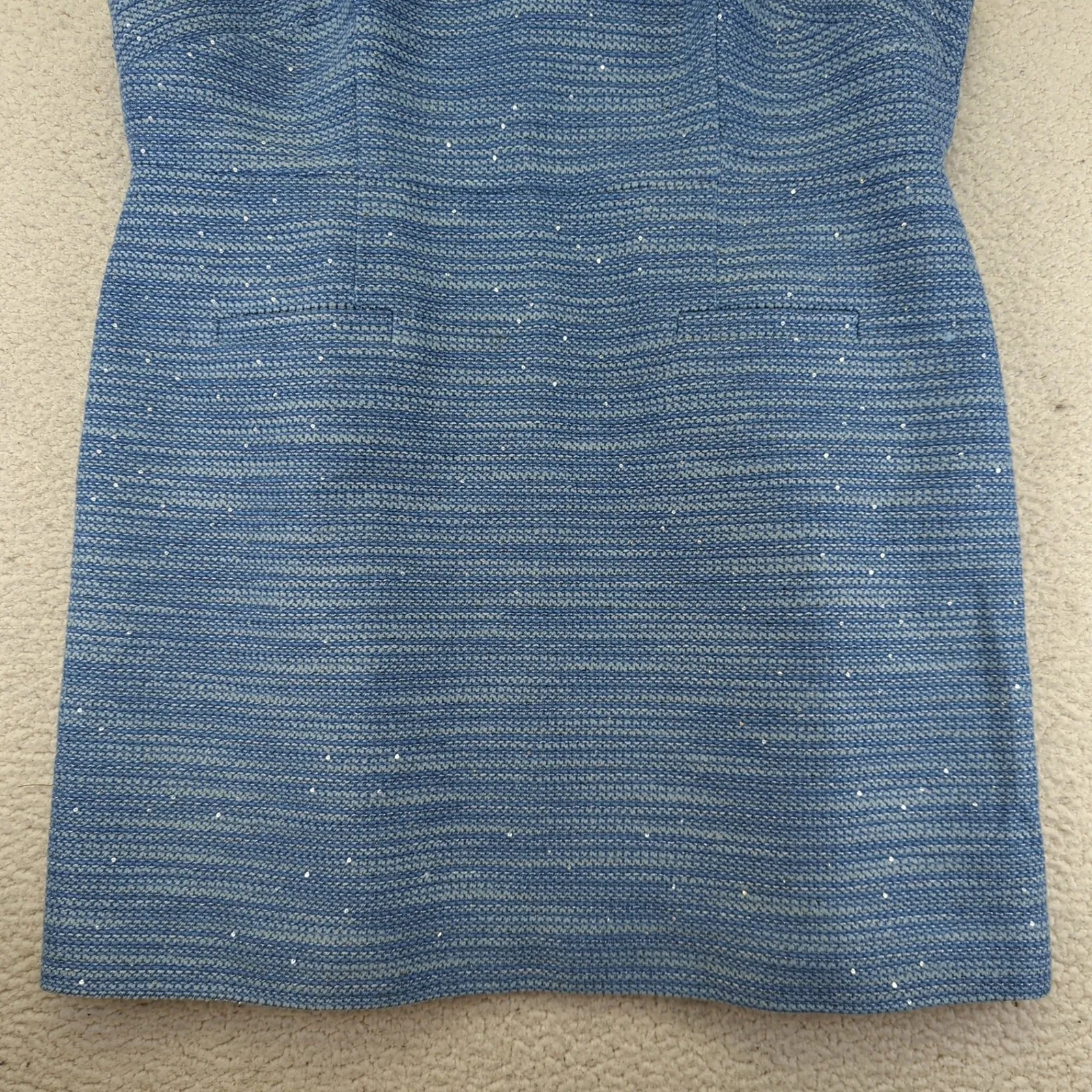 J Crew Blue Sequin Tweed Louisa Lady Jacket Mini Sheath Dress Set 22 BP602 BR725 - Image 15