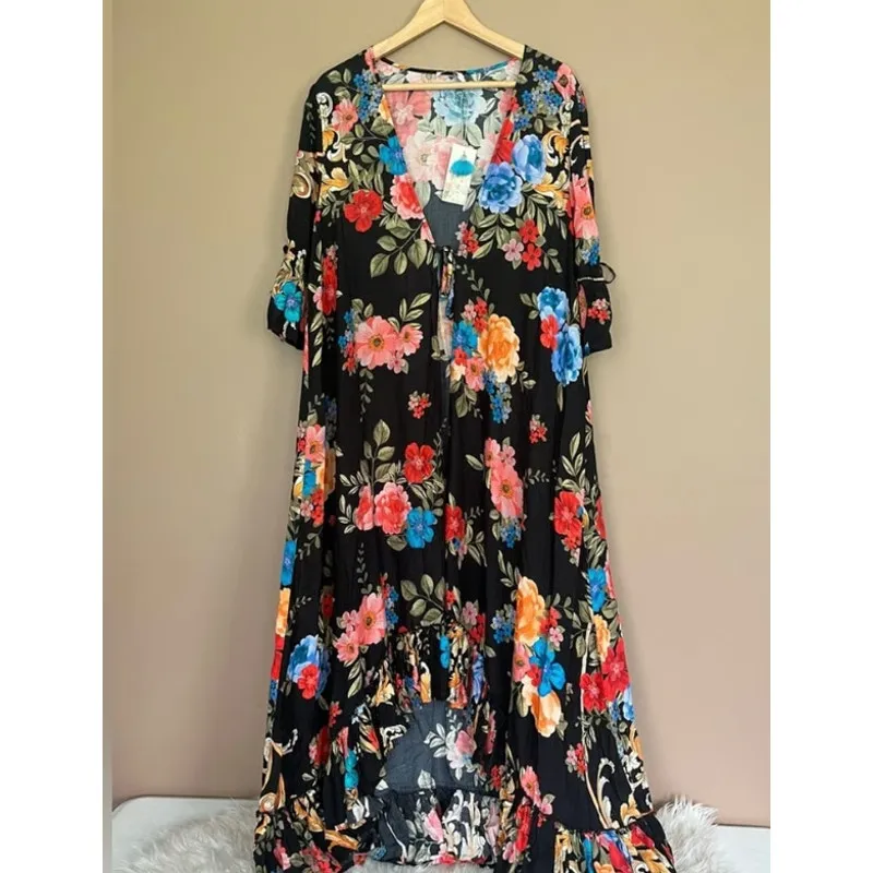 Johnny Was Royal Long Ruffle Kimono multicolored - Image 9