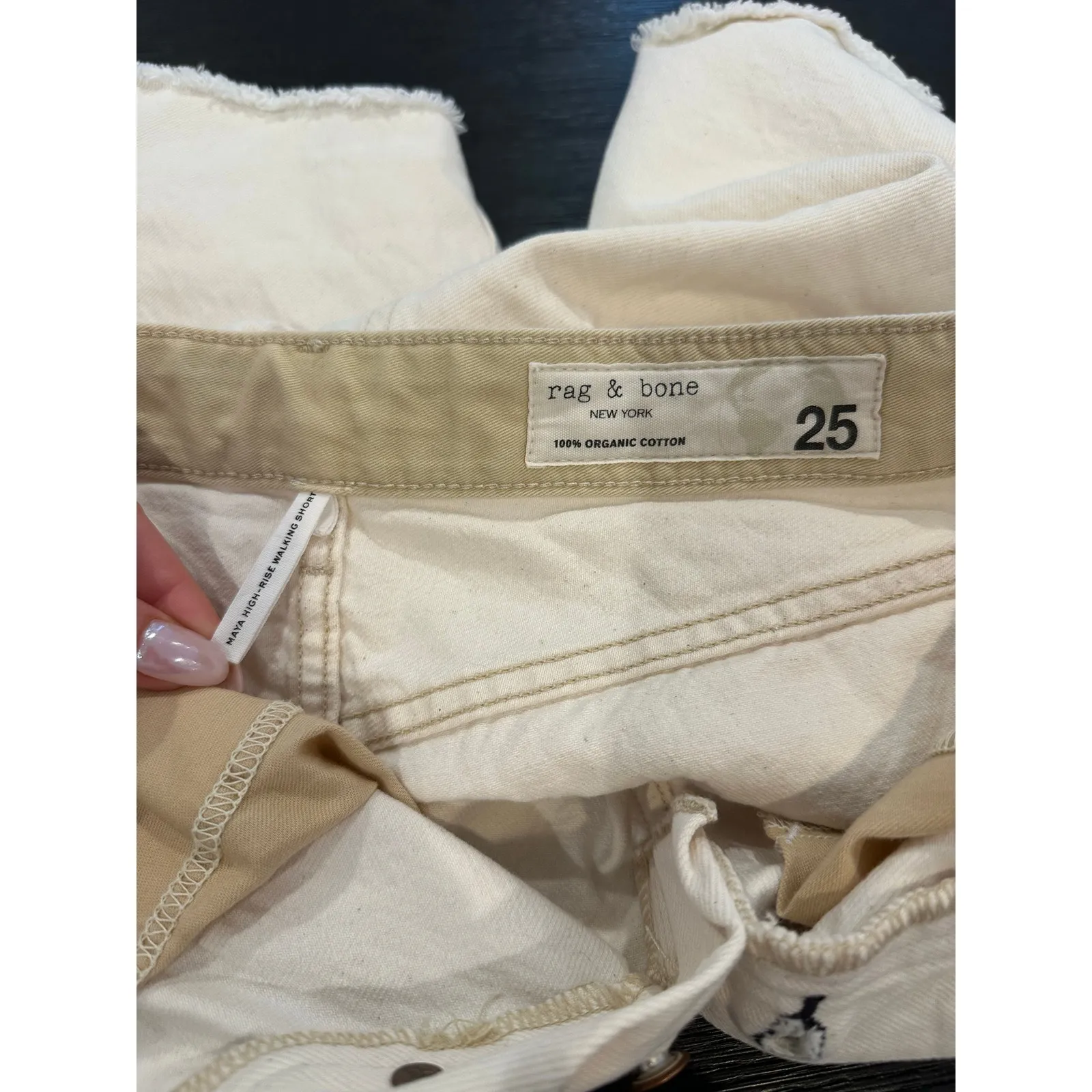 Rag & Bone Maya High Rise Walking Short Bone White size 25 - Image 10