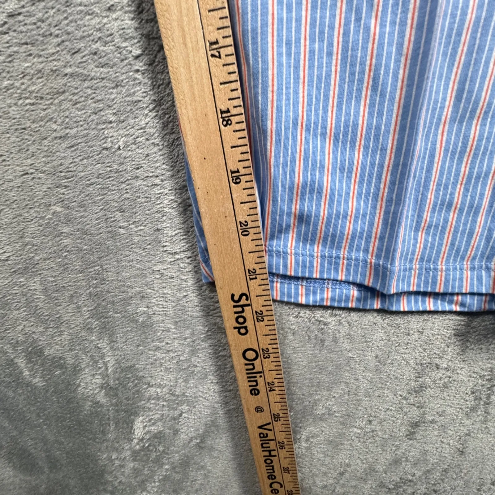 Lauren Ralph Lauren Pajama Set Large Blue Stripe Crop Capris Loungewear Cozy - Image 12