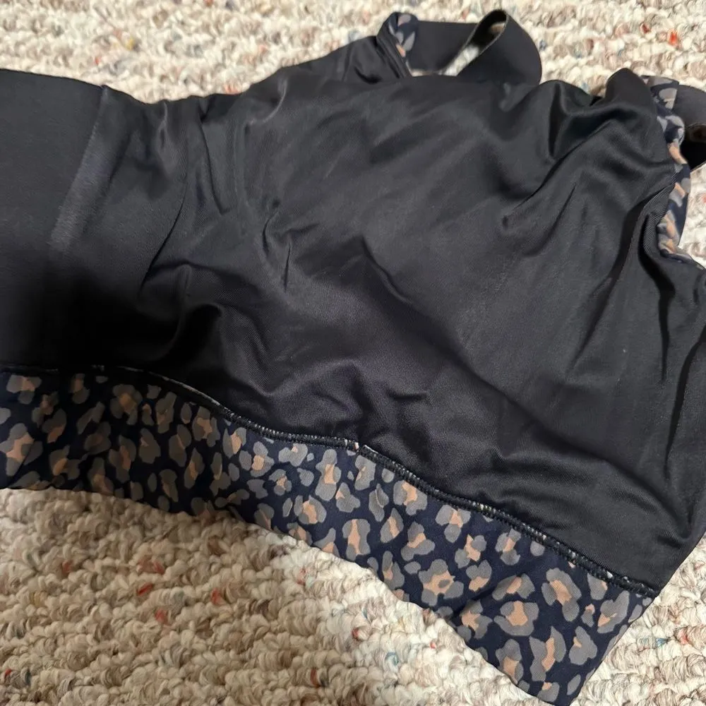 Varley Blue Brown Night Fall Cheetah Sherman Workout Sports Bra Size Small - Image 7