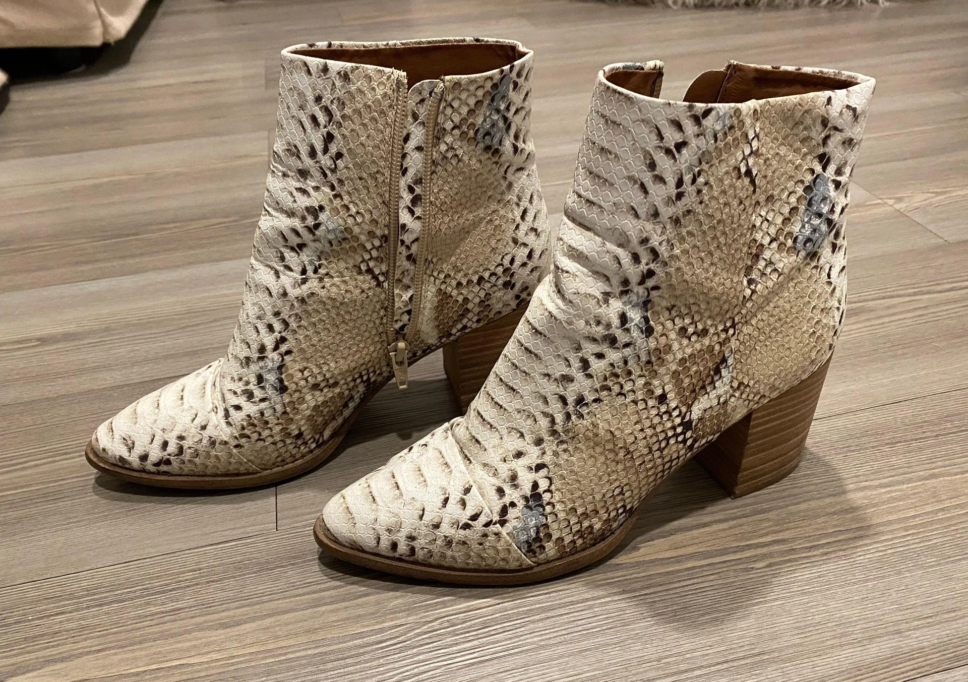 Lulus Snakeskin Booties - Image 3