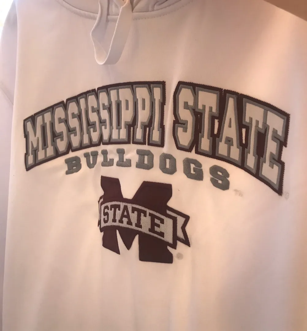 Mississippi State Hoodie White Size L - Image 2